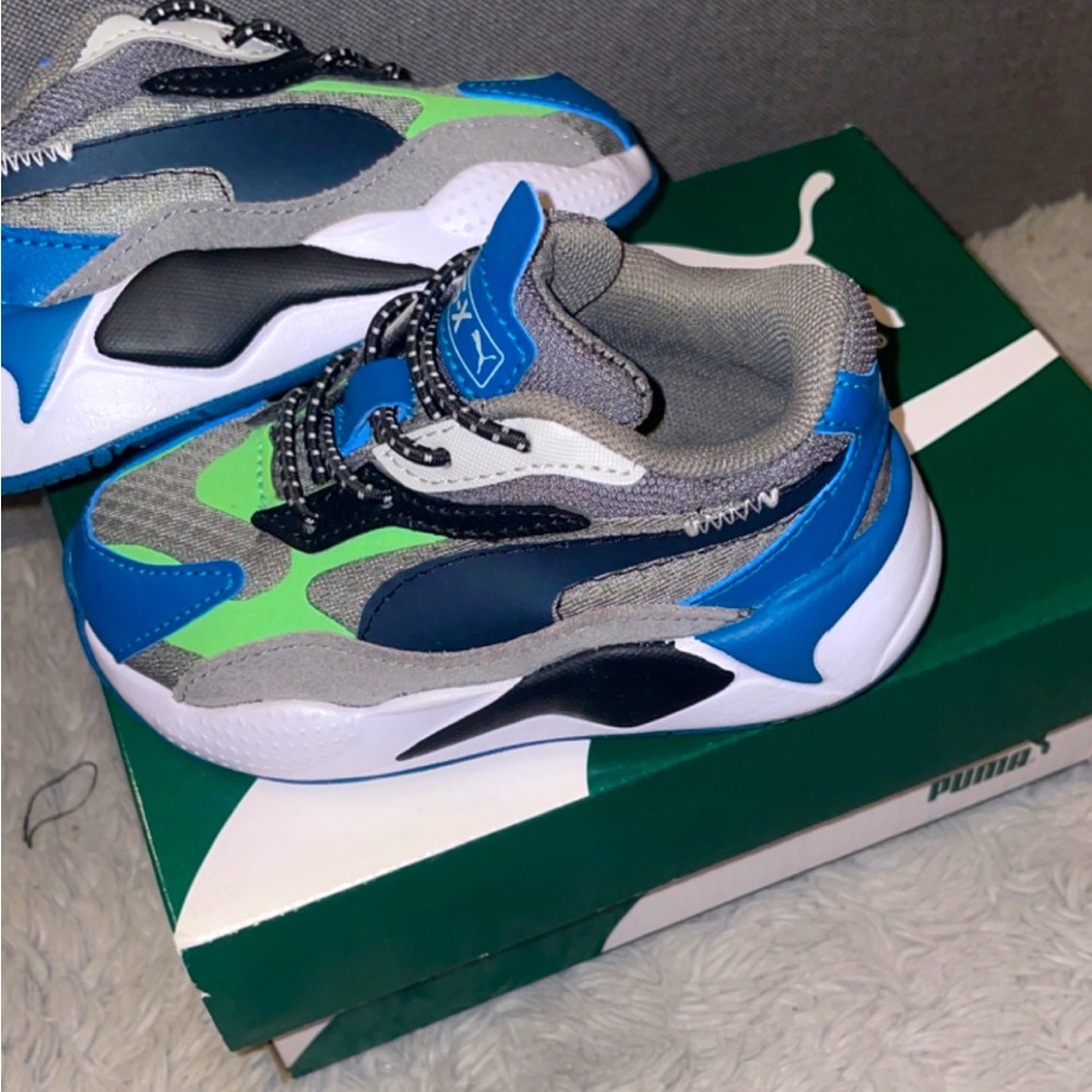 TODDLER BOYS ULTRA GRAY SUMMER GREEN PUMA SIZE 6C BRAND NEW NEVER WORN!